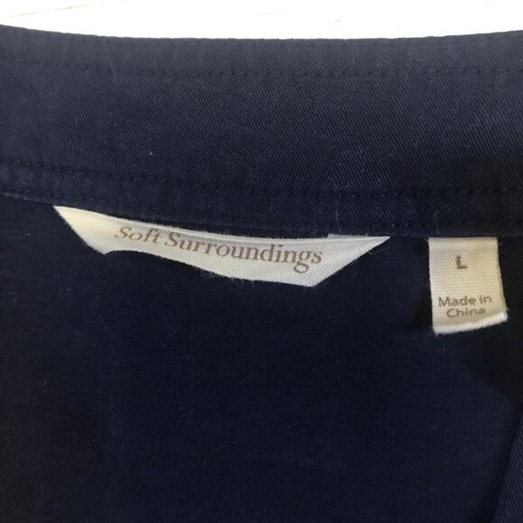 Soft Surroundings Isle of Breeze Top Style# 2DD98 Navy Blue Size Large - Picture 2 of 8